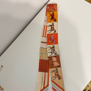 Colorful Equestrian Print Silk Scarf